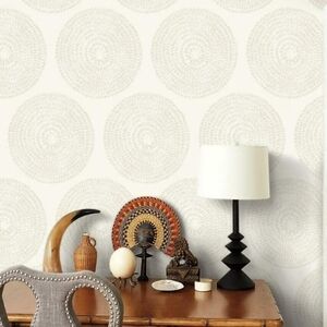 1 Roll - Elegant Textured Wallpaper - Cream Taupe - 20.5 inches wide x 18 ft